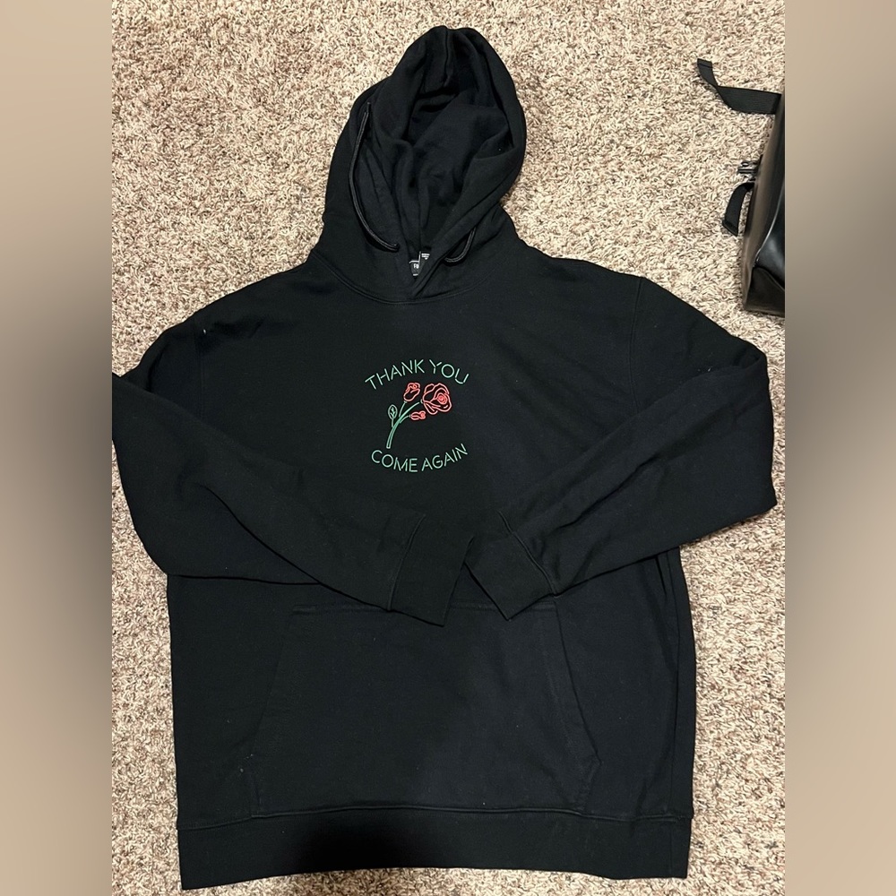 Forever 21 “Thank You Come Again” Graphic Black Sweatshirt US XL